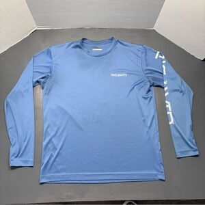 Rig & Water Long Sleeve Blue Performance Fishing Shirt UPF50 Sz M